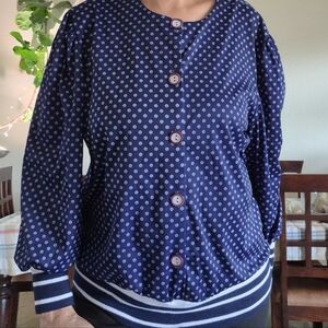 Leni Leni Vintage Made In The USA, Ballon Sleeve, button up Blouse